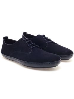 Dark blue suede shoes for men