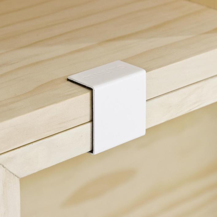 Modular wooden shelves in pine