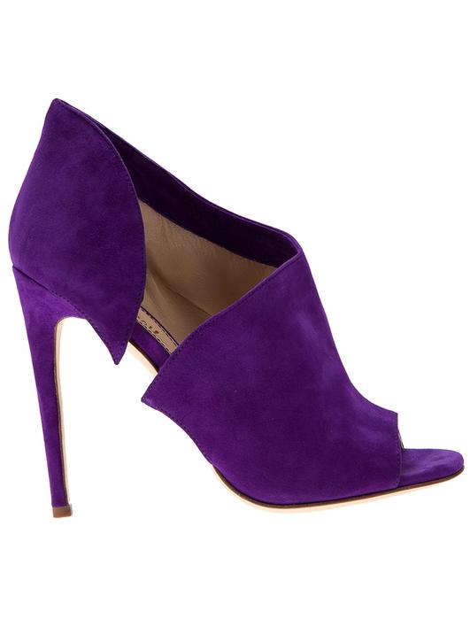 Purple heels sandals in suede