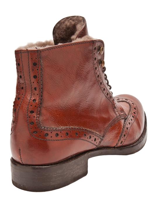 Fur lined men's leather boots