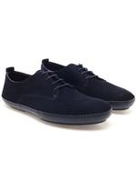 Dark blue suede shoes for men
